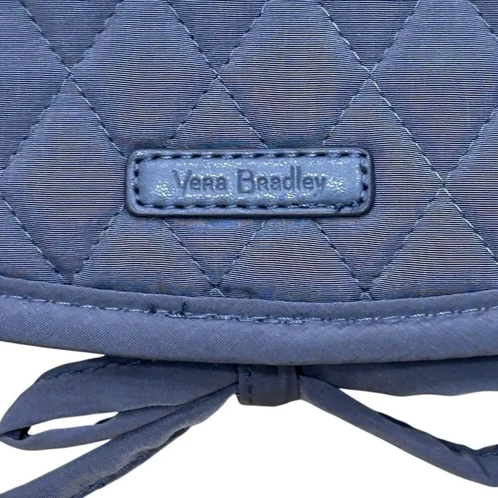 Vera Bradley Cosmetic Hanging Travel Bag Organizer Medium Gray Diamond Quilted